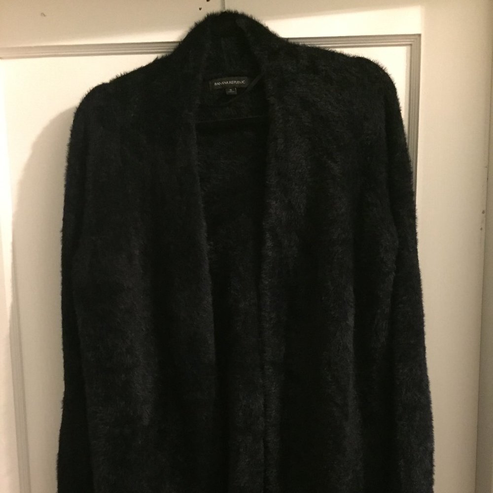 Black Fuzzy Eyelash Cardigan